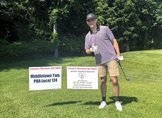 Jersey Shore Podiatry co-sponsors a golf tee for cancer with Jason’s Dreams for Kids June 2024